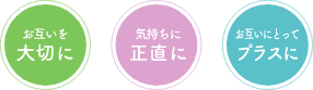 お互いを大切に。気持ちに正直に。お互いにとってプラスに。